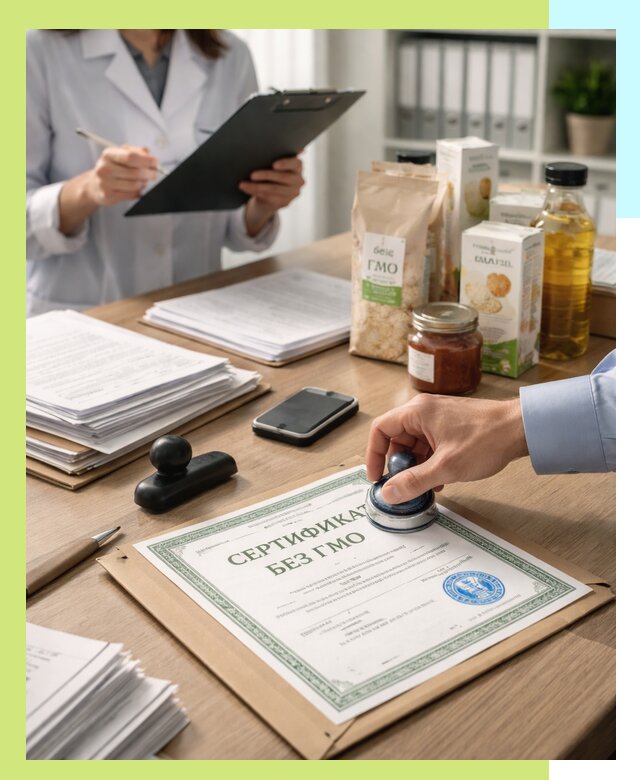 Получение сертификата Без ГМО для продукции в Искитиме